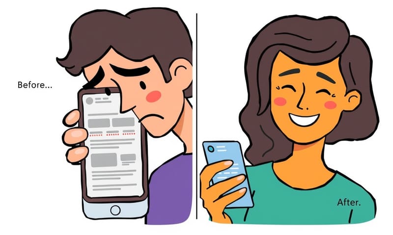 ユーザー体験の改善前と改善後