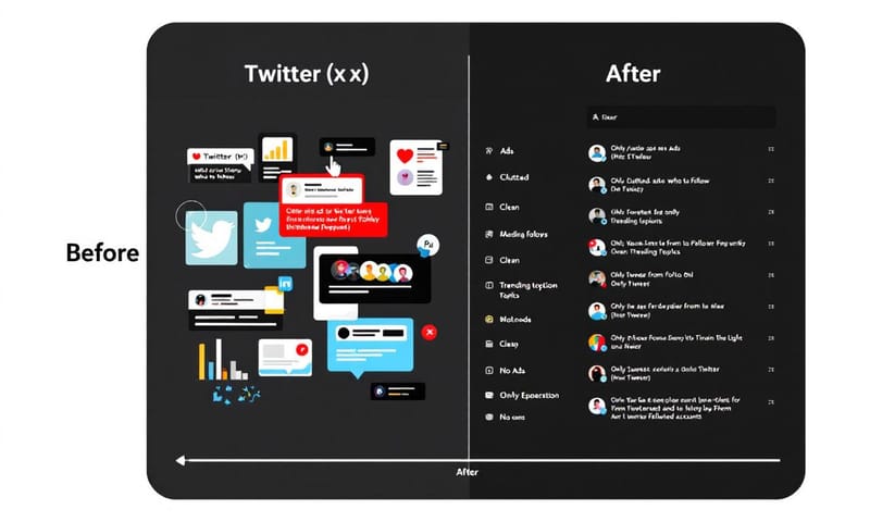 Twitterのタイムライン比較：Minimal Twitter導入前後