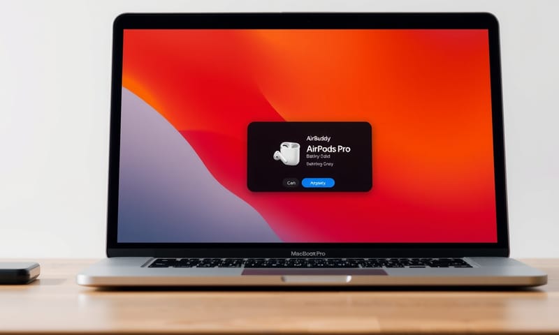 AirBuddyでMacに表示されるAirPodsの接続画面