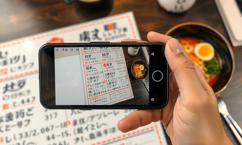日本の飲食店のメニューをGoogleレンズでリアルタイム翻訳