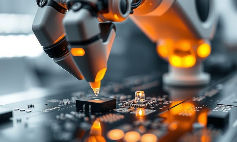 「巨量轉移」技術的示意圖，要把微米等級的LED精準地放上去