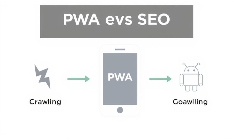 PWAのキャッシュが、表示速度とクロールの両方に影響するイメージ図。