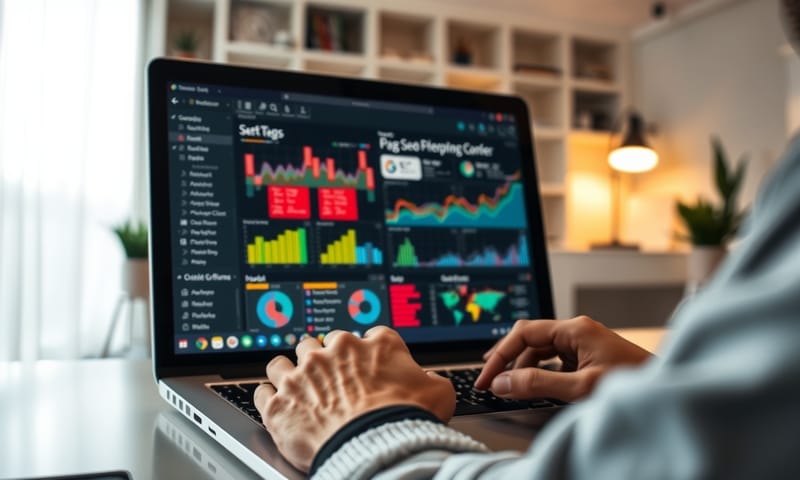 Semrushを使ってキーワードの競合を分析している様子