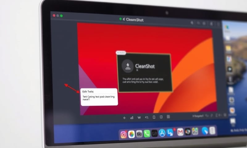 CleanShot Xで注釈を追加している様子