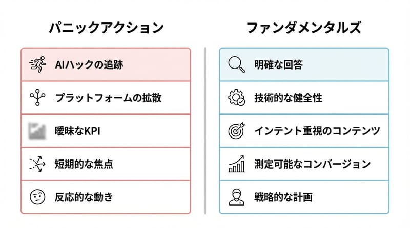 図 4（結尾前の総括）：今日やることが地味でも、積み上げは裏切りにくい。