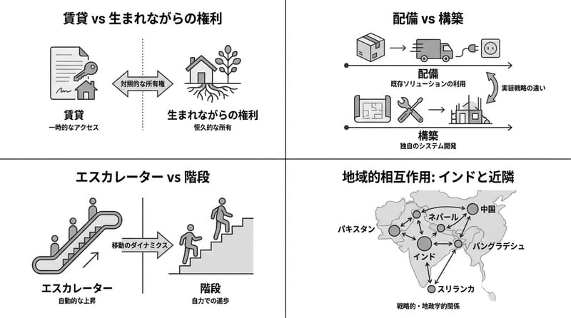 概念総覧：lease と birthright、deploy と build、escalator と stairs の関係