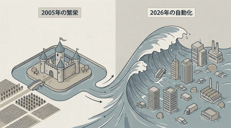 補足・総括：moat と flood が同じ水だった、という終盤の比喩