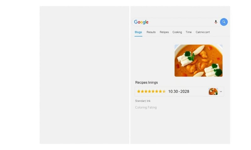 リッチリザルトの表示例（レシピの場合）