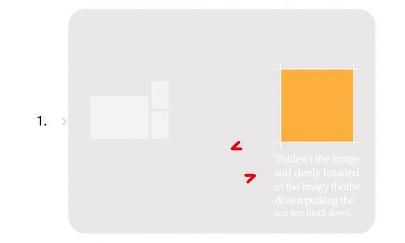 CLS（レイアウトシフト）が起こる様子の模式図