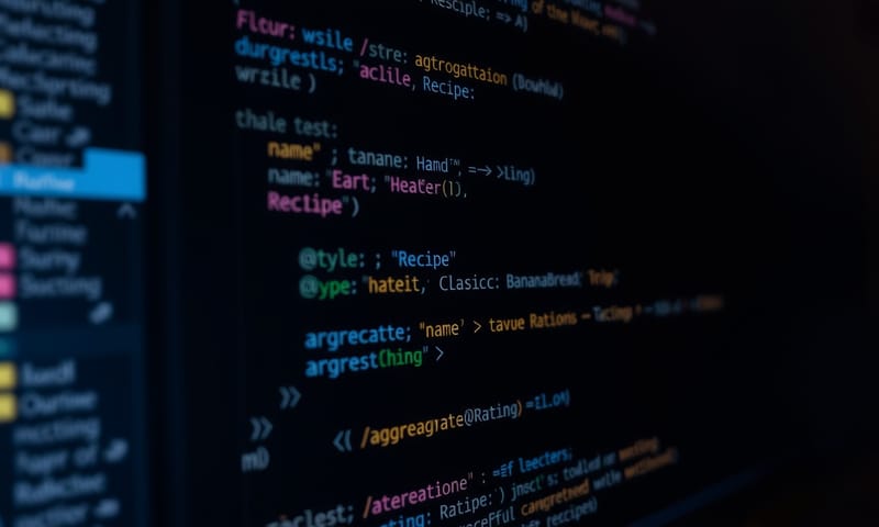 schema.orgの語彙を使ってJSON-LDを書いている様子
