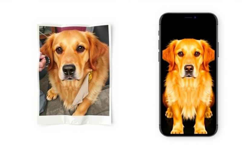 RCSによる高画質（右）と従来のMMSによる低画質（左）の比較イメージ