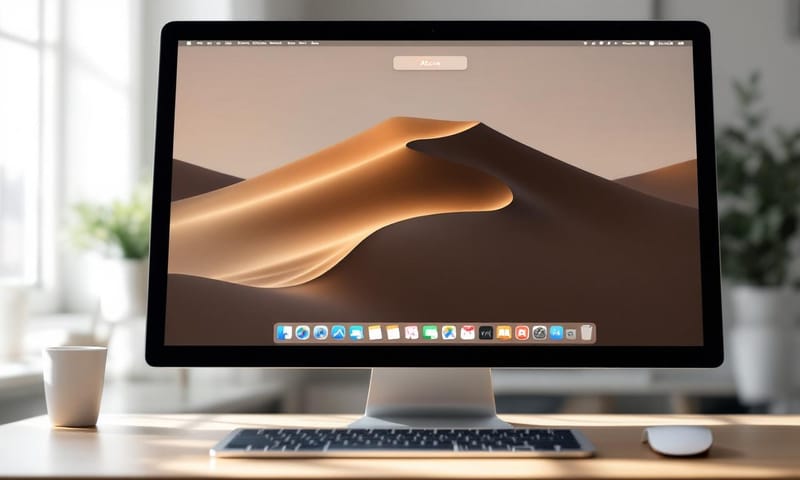 一個客製化後的 macOS 桌面，展示了幾個小工具如何融入日常使用情境。