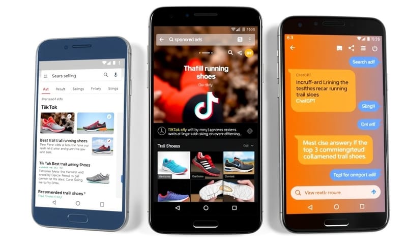 不同平台搜尋「越野跑鞋」的結果對照