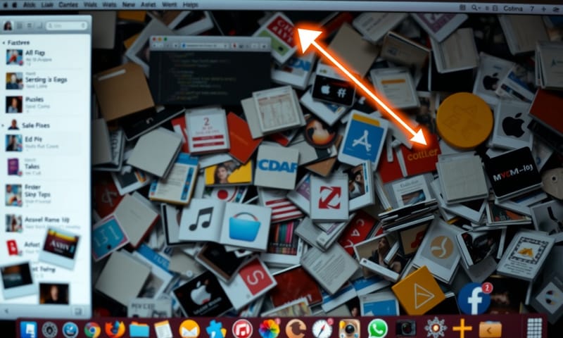 Unclutter 出現前的桌面...嗯，有點亂是正常的