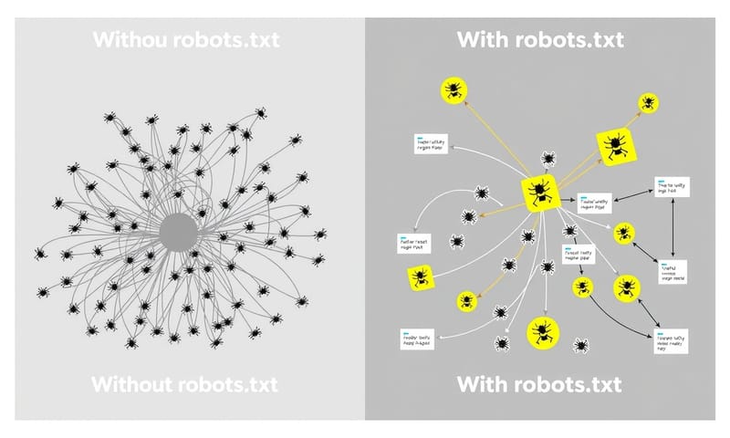 有無 robots.txt 的網站爬取路徑差異