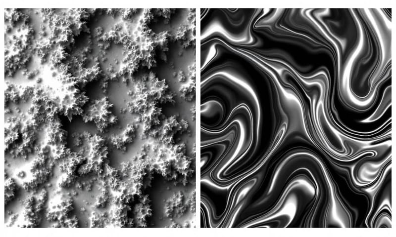 金屬表面在顯微鏡下的巨大差異：左邊是未處理的粗糙表面，右邊是經過精密拋光後的光滑表面。