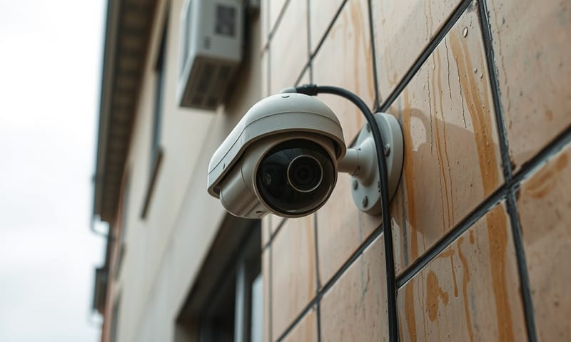 台灣常見的騎樓或屋簷下，這種有遮蔽的安裝位置，對防水能力的影響很大。