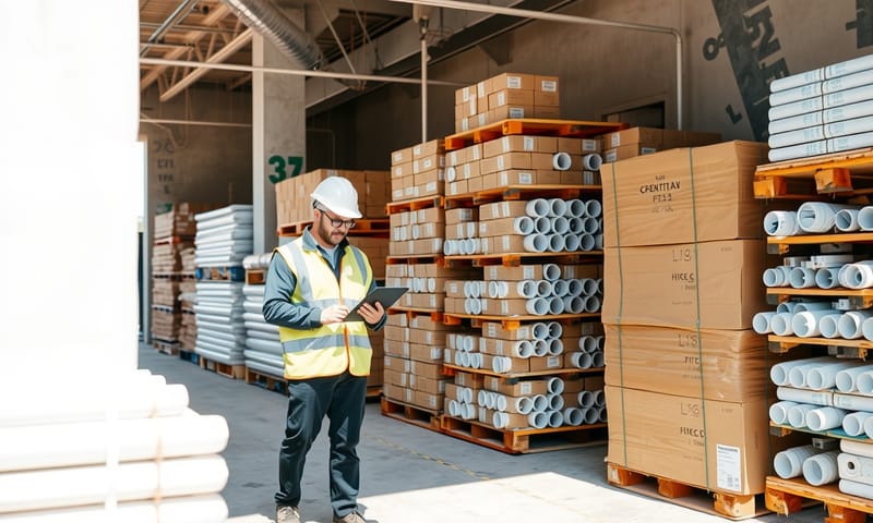 整齊的工地材料配送區