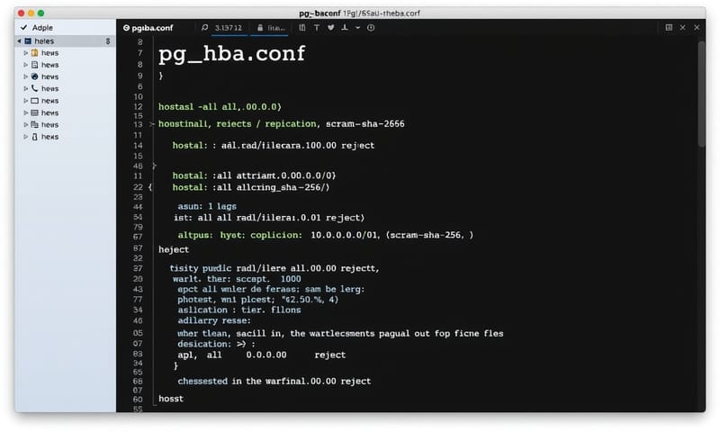 配置示意：在 postgresql.conf 中啟用 TLS 1.3 和 SCRAM-SHA-256