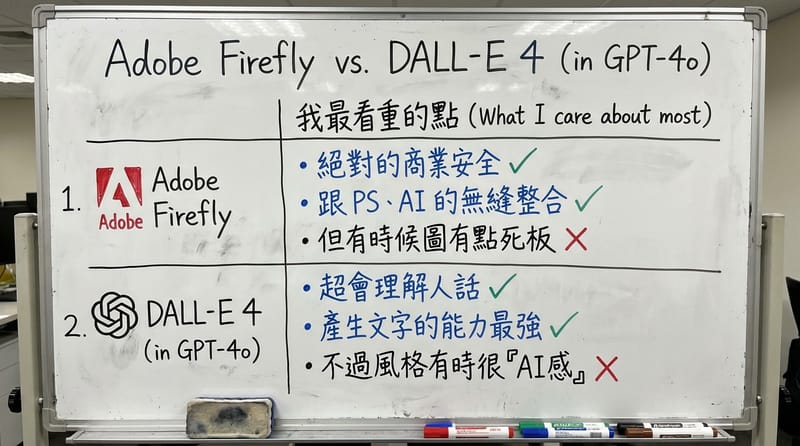 這兩個主流工具，我自己是這樣看的，看重效率與安全，還是追求創意跟理解力，是兩種不同的路。