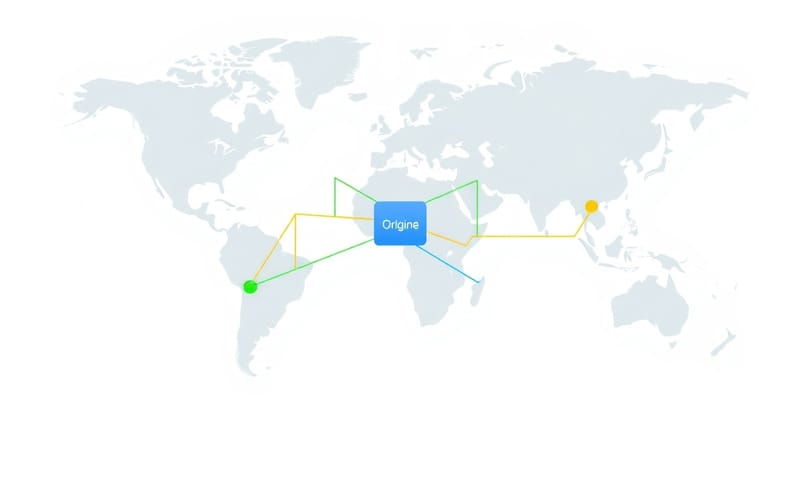 多 CDN 依據地理位置智慧繞送流量示意圖