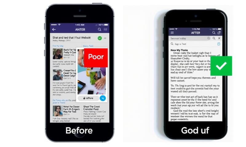 優化前後，手機版網站的瀏覽體驗對比