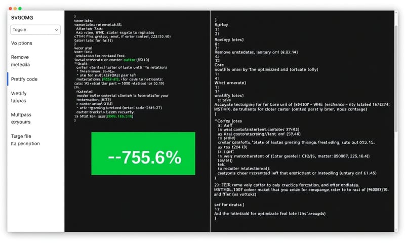 在程式碼編輯器中手動移除不必要的 SVG 程式碼