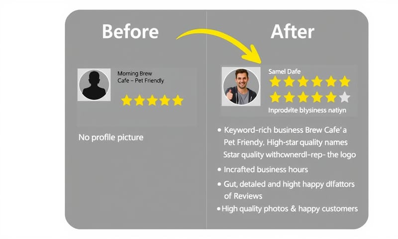 Google 商家檔案優化前後對比