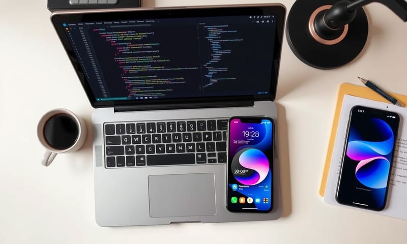 開發中的 Flutter 專案，可以看到 Widget 組成的 UI 結構