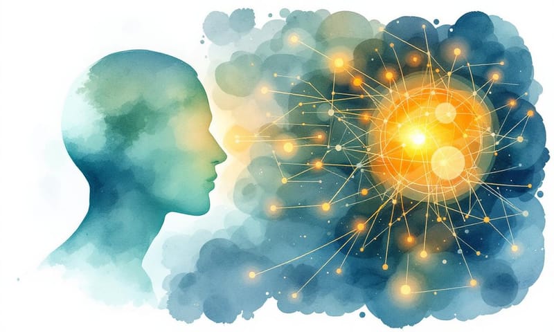 AI 理解使用者情緒的抽象概念示意