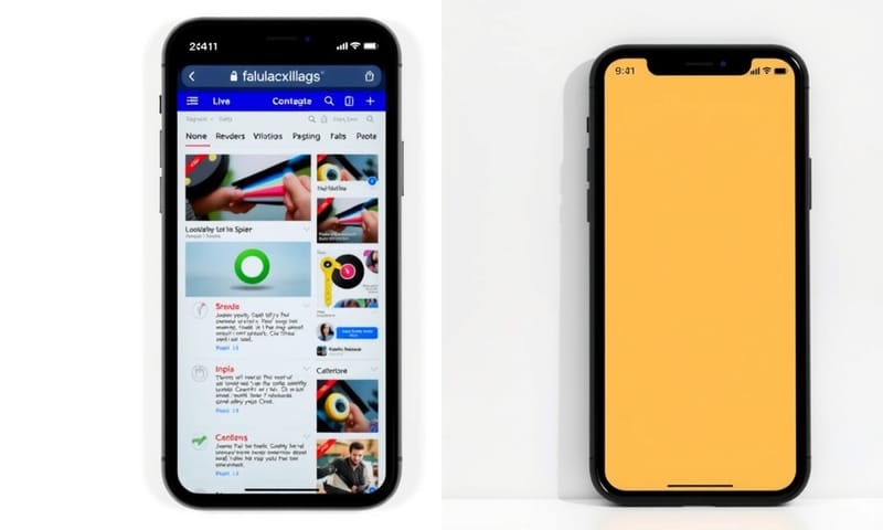 一個速度飛快、閱讀流暢的手機網站，對比一個載入緩慢、元件混亂的網站。